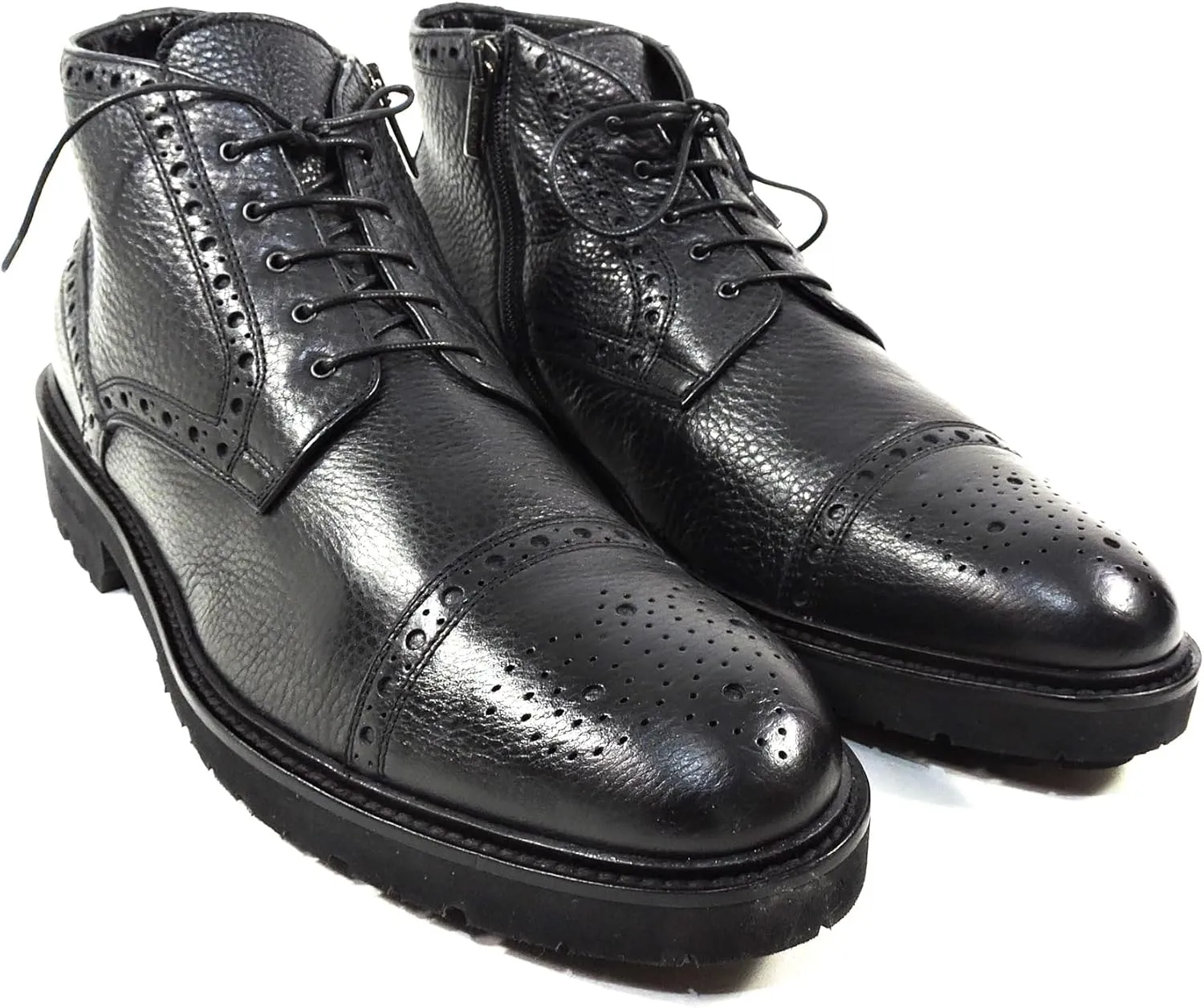 Baldinini Men's Black Leather Chukka Boots with Fur Lining, Winter