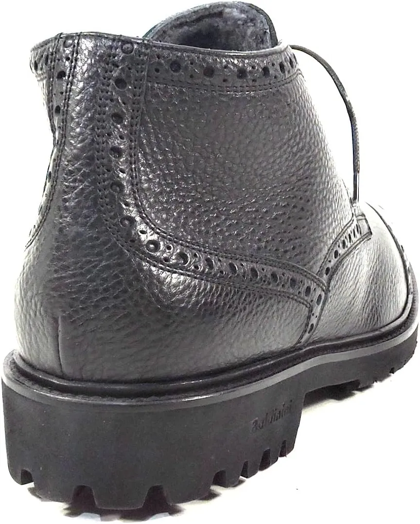 Baldinini Men's Black Leather Chukka Boots with Fur Lining, Winter