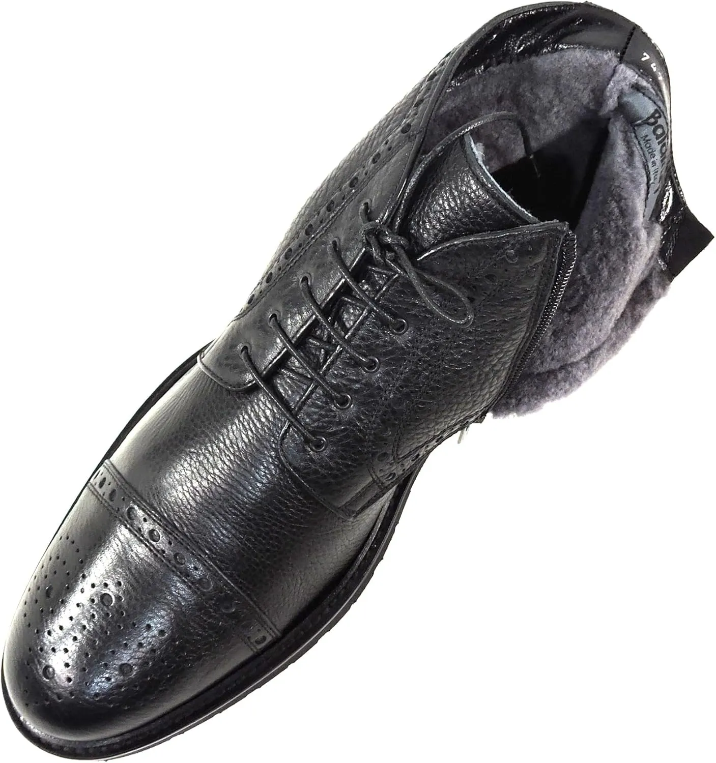 Baldinini Men's Black Leather Chukka Boots with Fur Lining, Winter