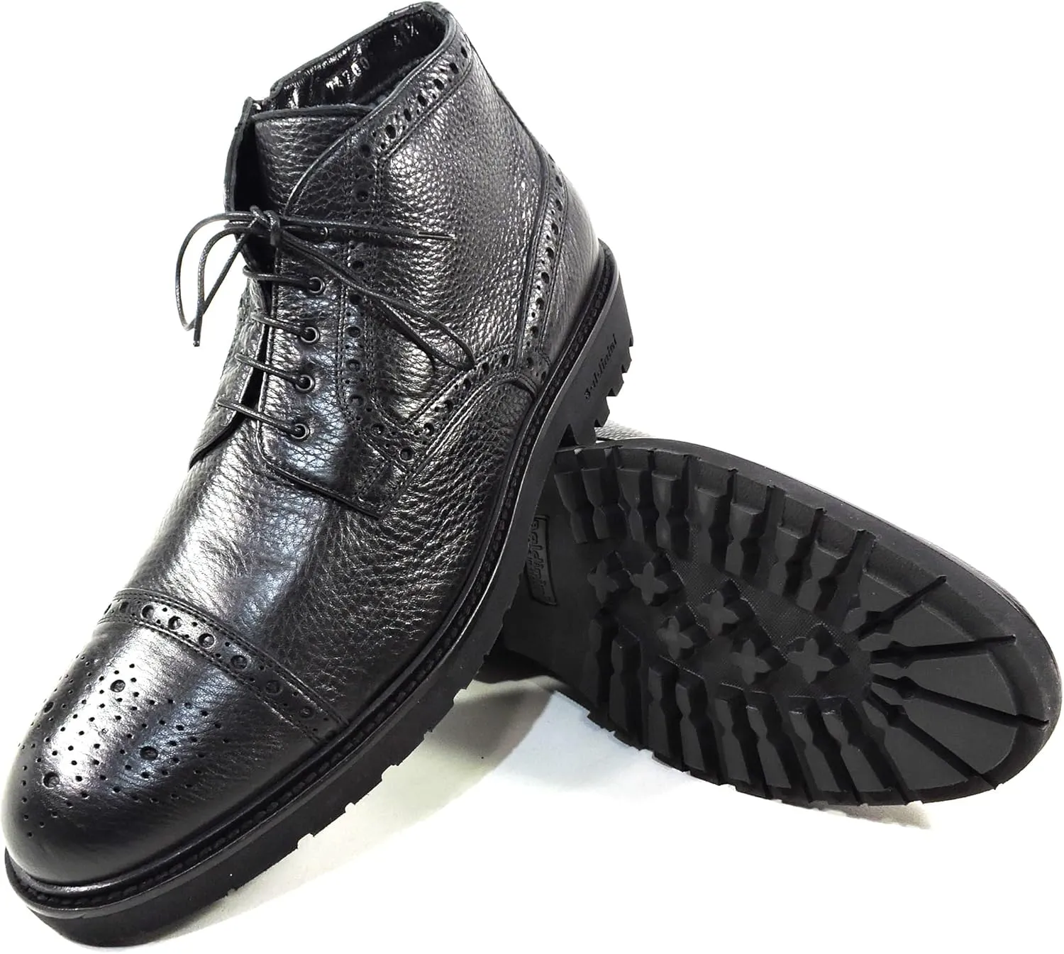Baldinini Men's Black Leather Chukka Boots with Fur Lining, Winter