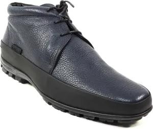 Baldinini Men's Blue Deer Leather Fur Lined Chukka Zip Boots