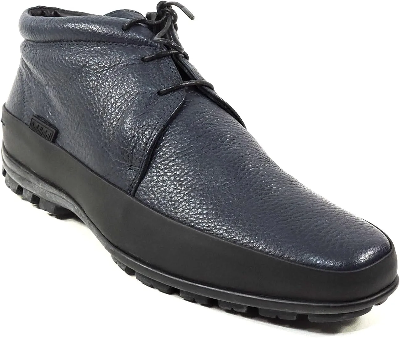 Baldinini Men's Blue Deer Leather Fur Lined Chukka Zip Boots
