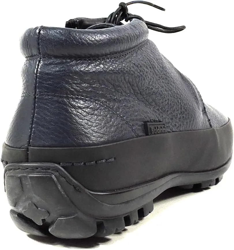 Baldinini Men's Blue Deer Leather Fur Lined Chukka Zip Boots