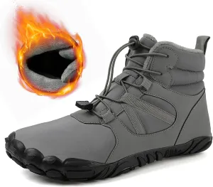 Barefoot Shoes Fur Lined Winter Mens Wide Toe Box Trail Runner Women Zero Drop Sole High top Walking Shoes Minimalist Outdoor Hiking Trekking Boots Sneakers