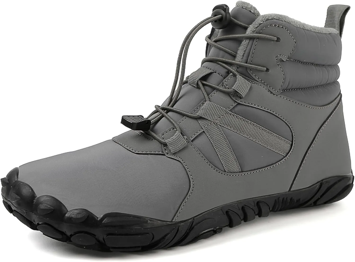 Barefoot Shoes Fur Lined Winter Mens Wide Toe Box Trail Runner Women Zero Drop Sole High top Walking Shoes Minimalist Outdoor Hiking Trekking Boots Sneakers
