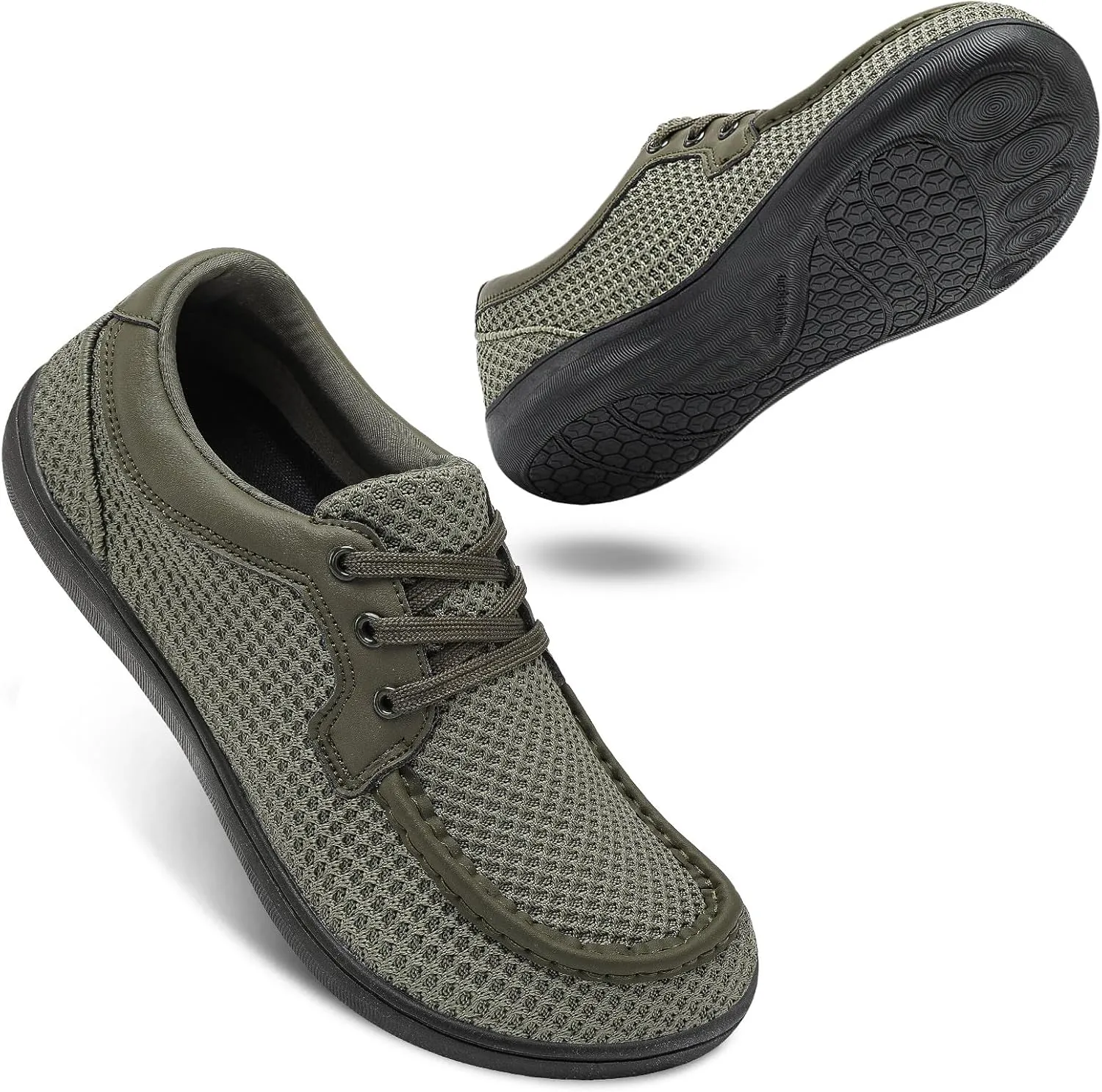 BARERUN Men's Barefoot Slip on Walking Shoes Wide Toe Box Running Shoes Casual Fashion Sneakers Comfortable Light-Weight Men's Loafers Business Dress Shoes for Driving Jogging Wedding Church Office