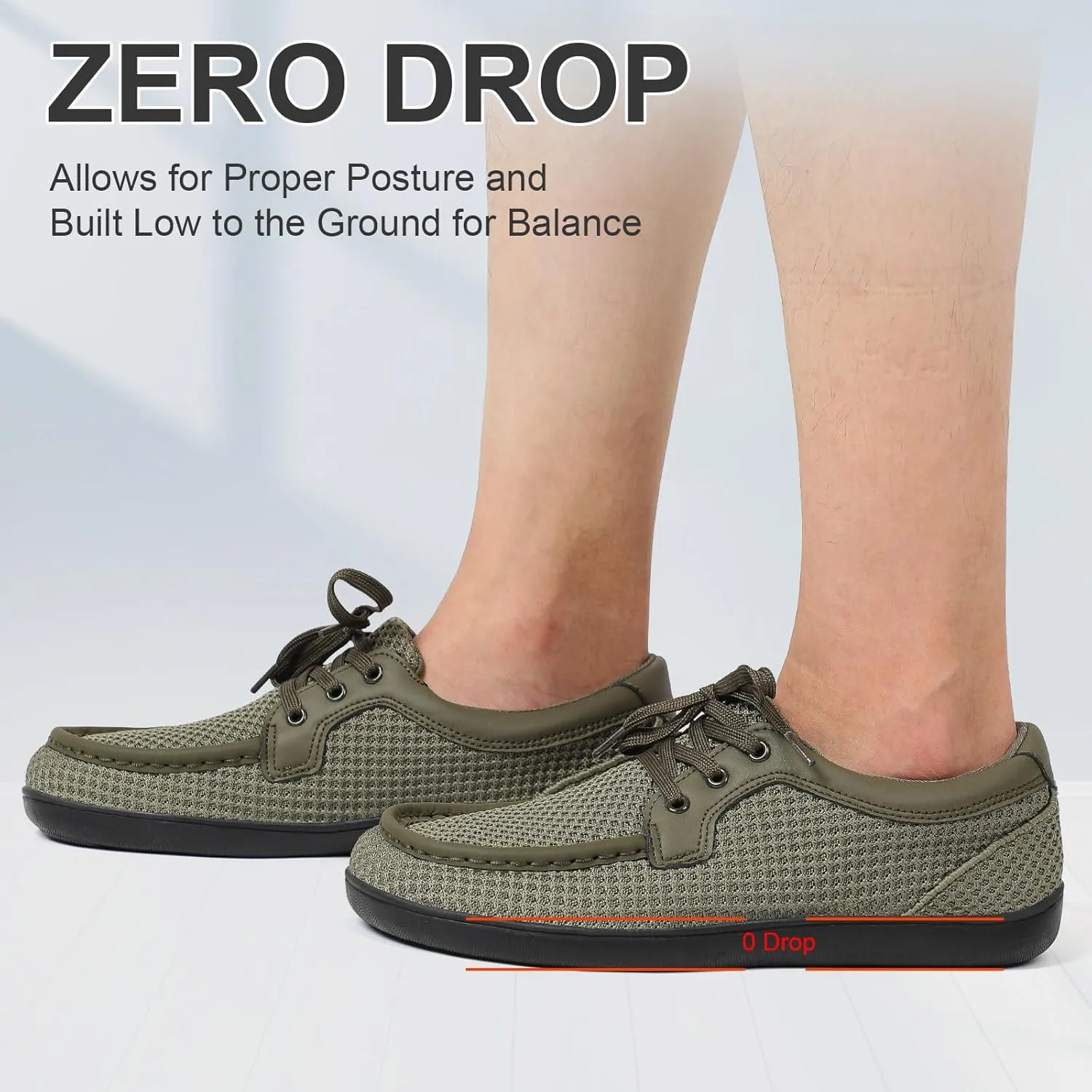 BARERUN Men's Barefoot Slip on Walking Shoes Wide Toe Box Running Shoes Casual Fashion Sneakers Comfortable Light-Weight Men's Loafers Business Dress Shoes for Driving Jogging Wedding Church Office