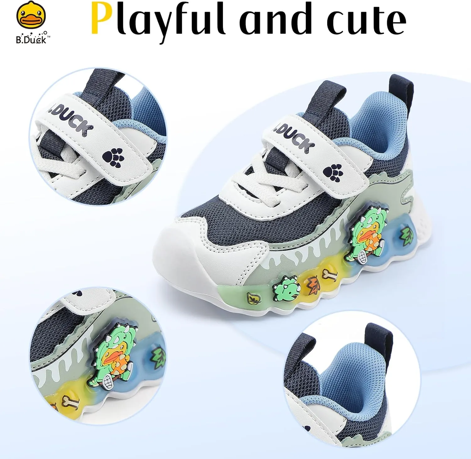 B.Duck Toddler Shoes for Girl and Boy Kids Shoes Toddler Sneakers Girls Shoes [Cute Cartoon Duck] Toddler Running Shoes Toddler Sneakers for Toddler/Little Kid Shoes Size 6-12