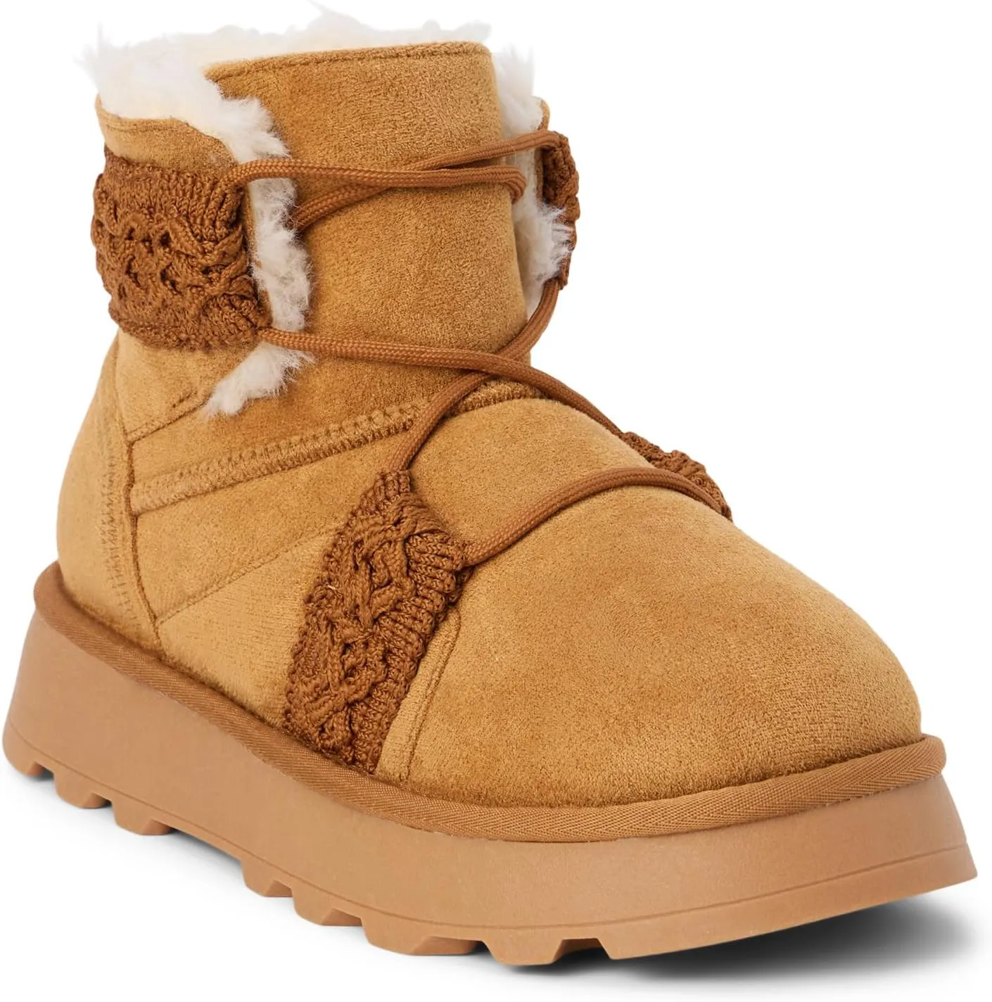 BEACH by Matisse Womens Matterhorn Embroidered Round Toe Pull On Casual Boots Ankle Mid Heel 2-3" - Brown