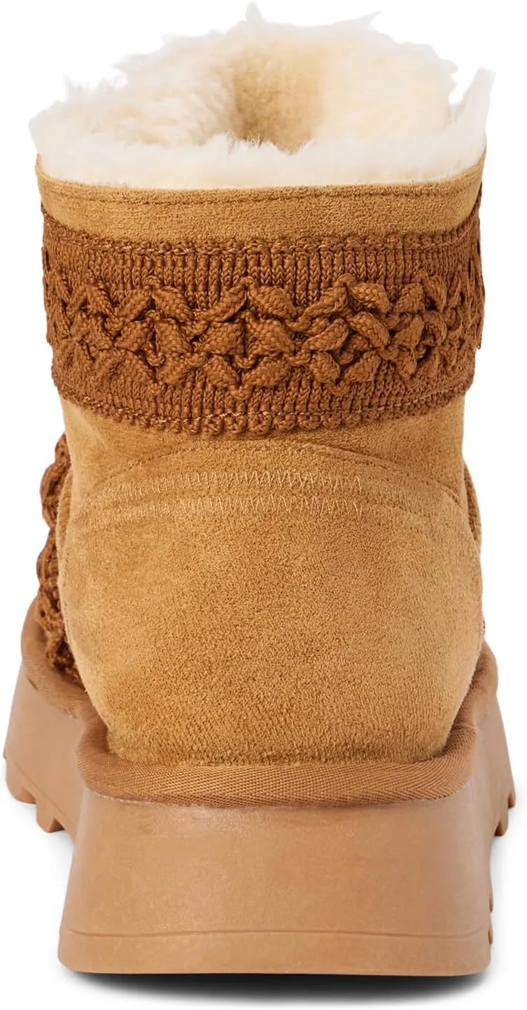 BEACH by Matisse Womens Matterhorn Embroidered Round Toe Pull On Casual Boots Ankle Mid Heel 2-3" - Brown