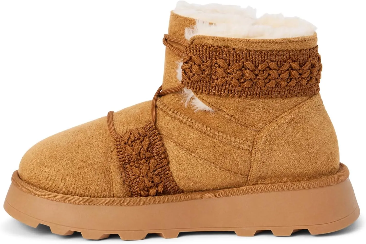 BEACH by Matisse Womens Matterhorn Embroidered Round Toe Pull On Casual Boots Ankle Mid Heel 2-3" - Brown