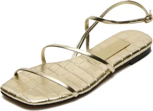 Beaded Strappy Flat Sandals for Women Bohemian Sandals Open Toe Slingback Flats Summer Vacation Beach Casual Daily Dressy Cute Shoes