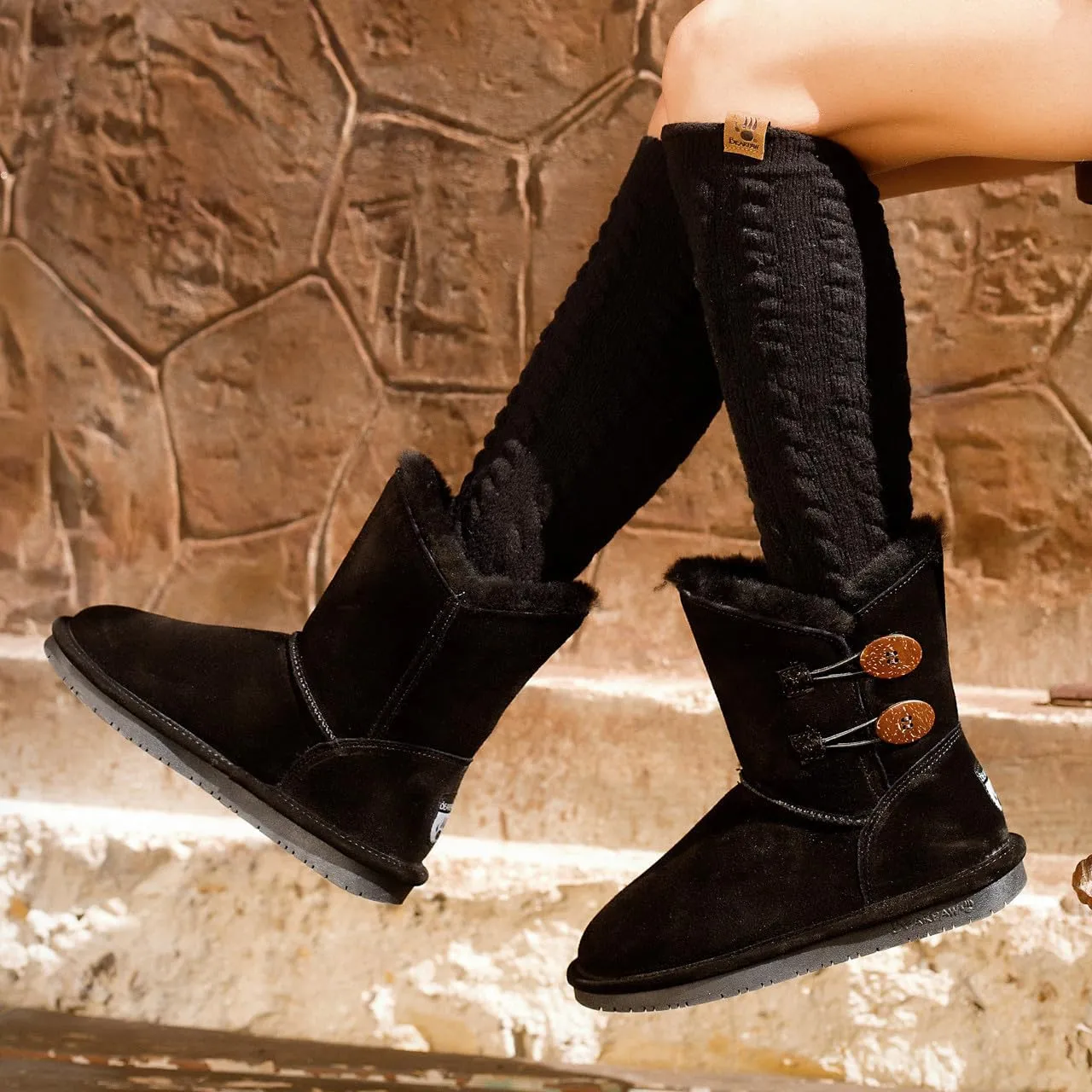 BEARPAW Womens Lined Suede Winter & Snow Boots