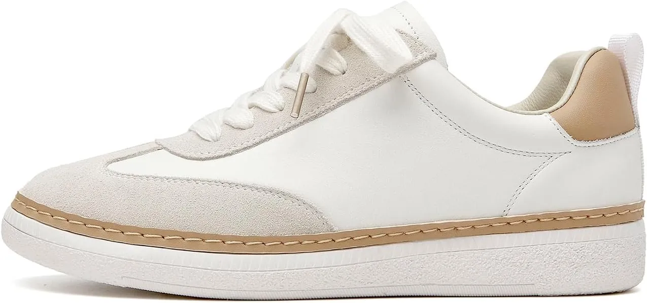 BEAU TODAY Platform Sneakers for Women Casual Tennis Shoes for Women Leather Comfortable Lace up Non-Slip Walking Shoes