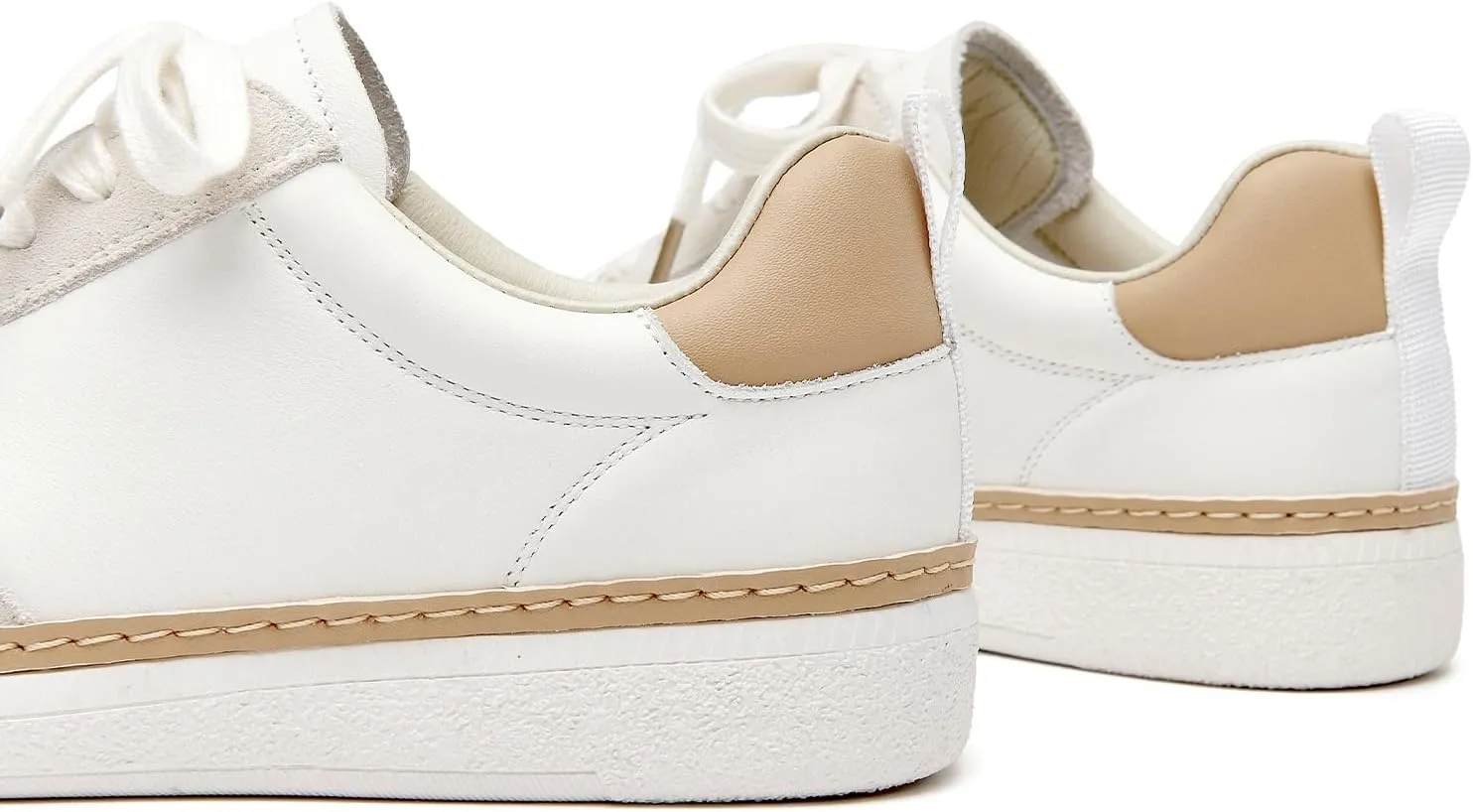 BEAU TODAY Platform Sneakers for Women Casual Tennis Shoes for Women Leather Comfortable Lace up Non-Slip Walking Shoes
