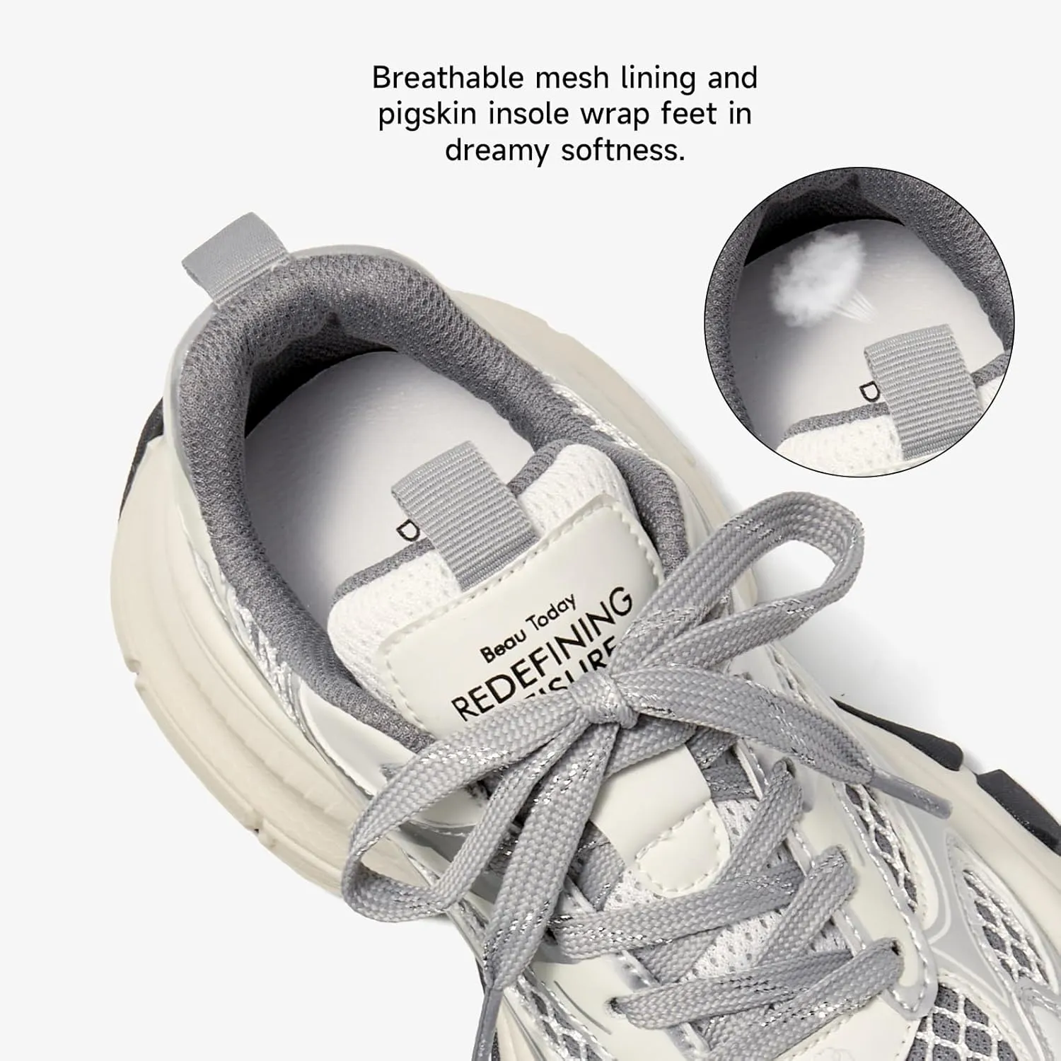 BEAU TODAY Walking Sneakers for Women Fashion Walking Shoes Chunky Platform Sneakers for Women Comfortable Lightweight Running Tennis Shoes Casual Athletic Gym Workout Shoes