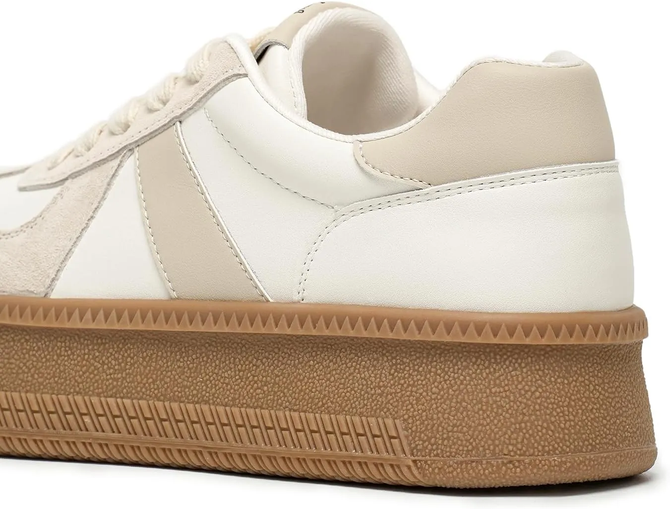 BEAU TODAY Women's Platform Fashion Sneakers, Classic Retro Trainers, Leather Casual Lace Up Skate Shoes, Comfortable Tennis Running Walking Shoes
