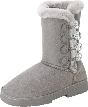 bebe Girl's Fur Lined Winter Boot with Rhinestone Details (Toddler/Little Girl/Big Girl)