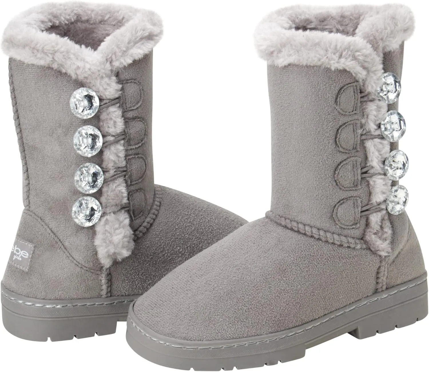 bebe Girl's Fur Lined Winter Boot with Rhinestone Details (Toddler/Little Girl/Big Girl)