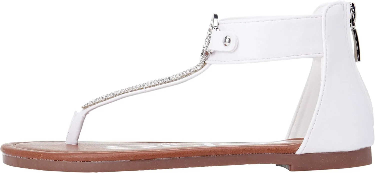 bebe Girls' Sandals - Rhinestone Thong Dress Sandals, Open Toe Easter Summer Shoes for Little and Big Girls