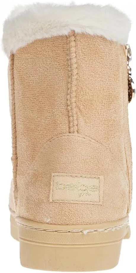 bebe Girl's Winter Snow Boots Comfy and Cozy Fashion Ankle Boots - Warm Boots For Girls (Toddler/Little Kid/Big Kid)