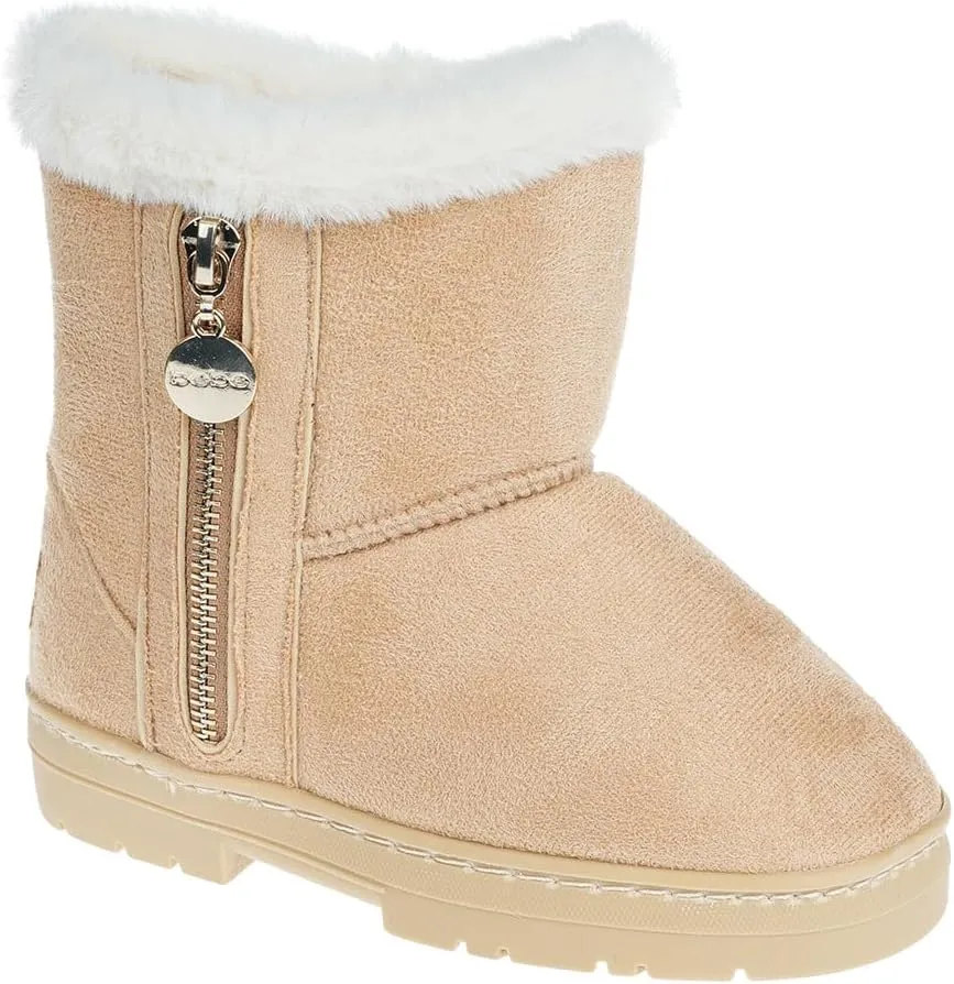 bebe Girl's Winter Snow Boots Comfy and Cozy Fashion Ankle Boots - Warm Boots For Girls (Toddler/Little Kid/Big Kid)