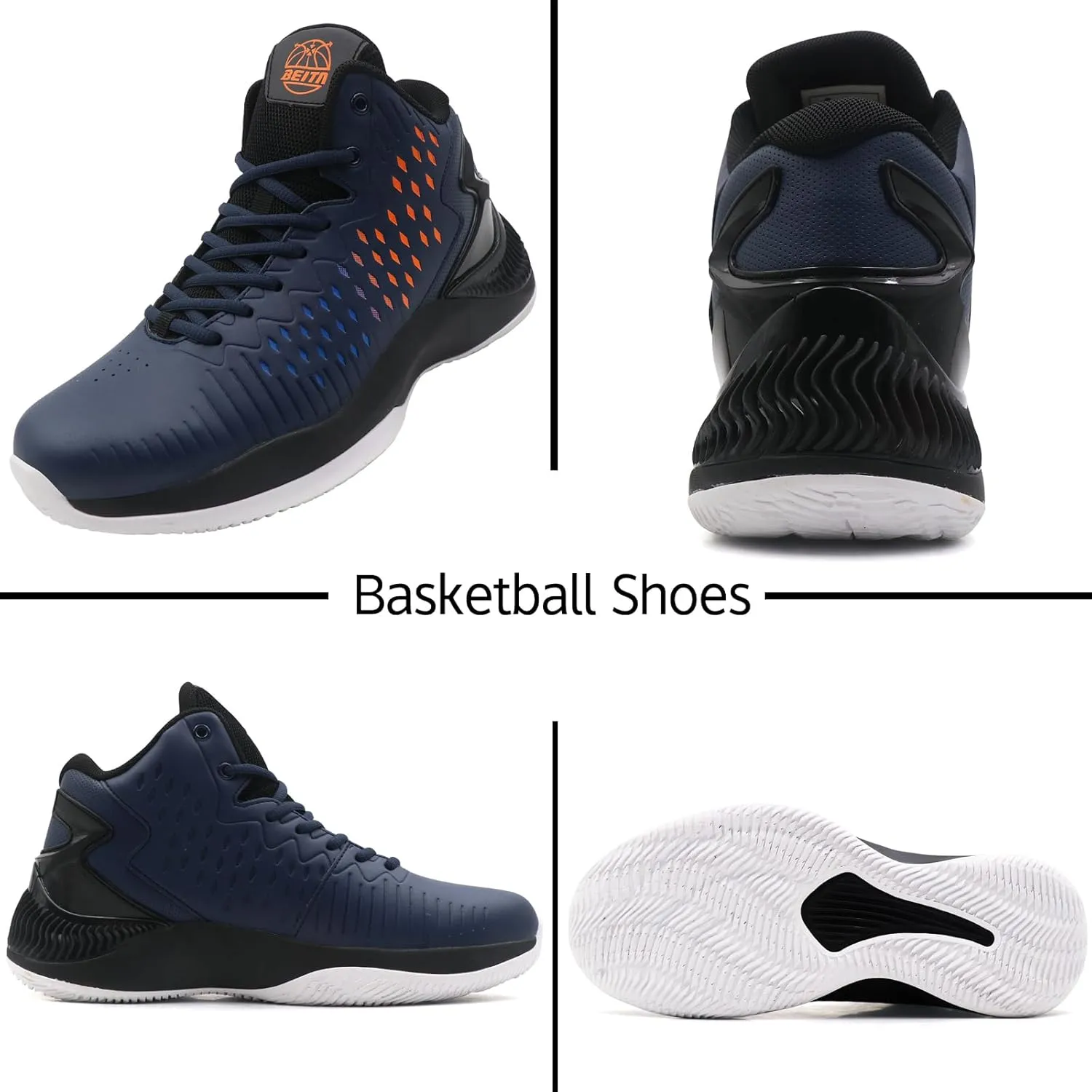 Beita High Upper Basketball Shoes for Men Sneakers Breathable Sports Shoes Anti Slip