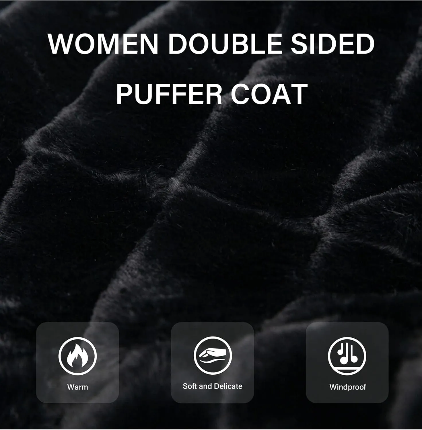 Bellivera Women Double Sided Faux Fur Jacket Spring and Winter Fashion Reversible Hood Puffer Coat with Fur Collar