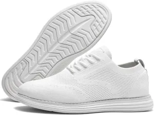 Bergamo Men's Tech Knit Oxford Dress Shoes- Lightweight and Breathable Office Sneakers, Slip-On Business Casual Shoes with Arch Support Footbed for Men