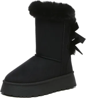 Bernal Mid-Calf Snow Boots for Women Platform Faux Fur Boots Slip-On Warm Comfortable Ankle Outdoor Shoes
