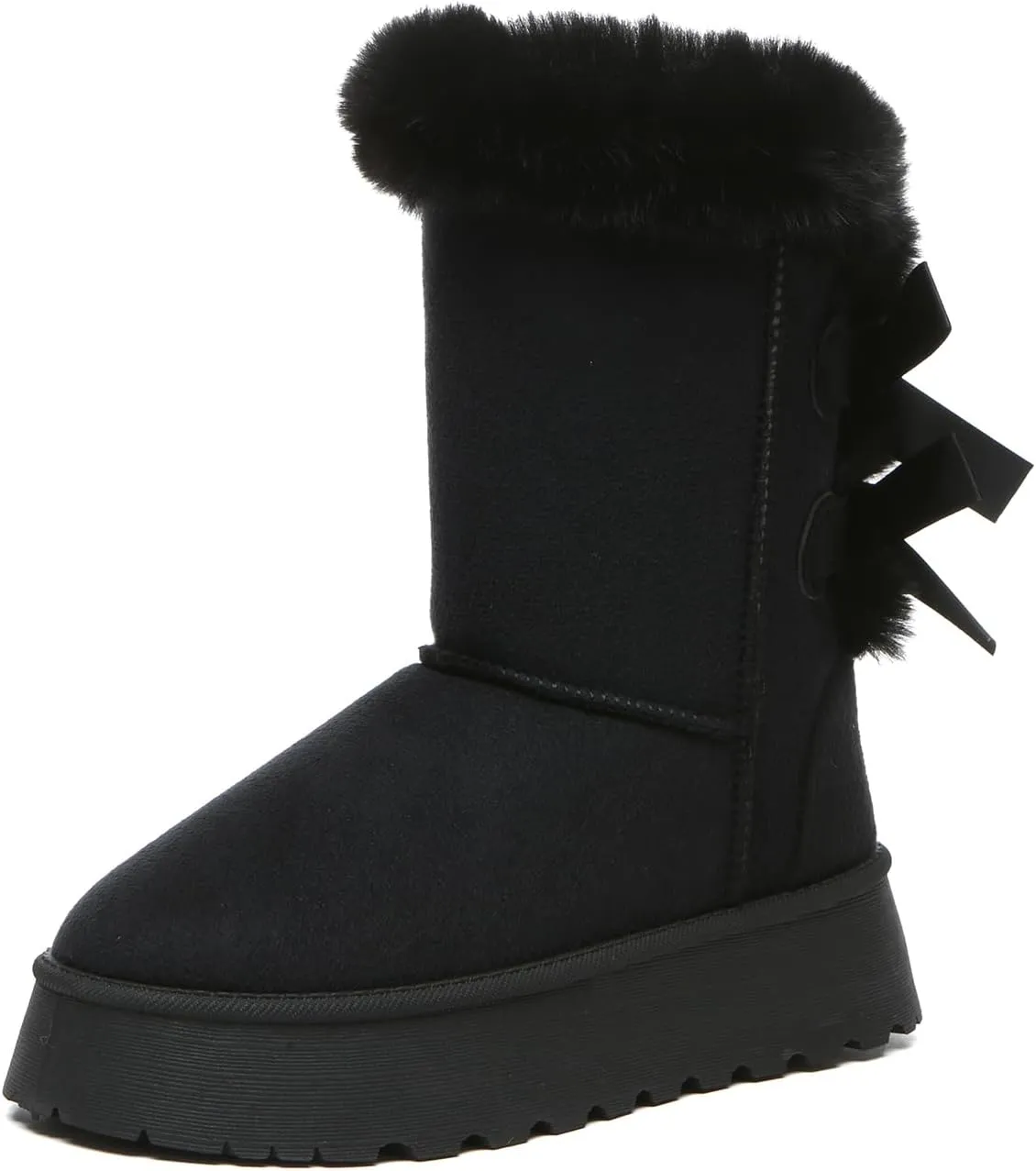 Bernal Mid-Calf Snow Boots for Women Platform Faux Fur Boots Slip-On Warm Comfortable Ankle Outdoor Shoes