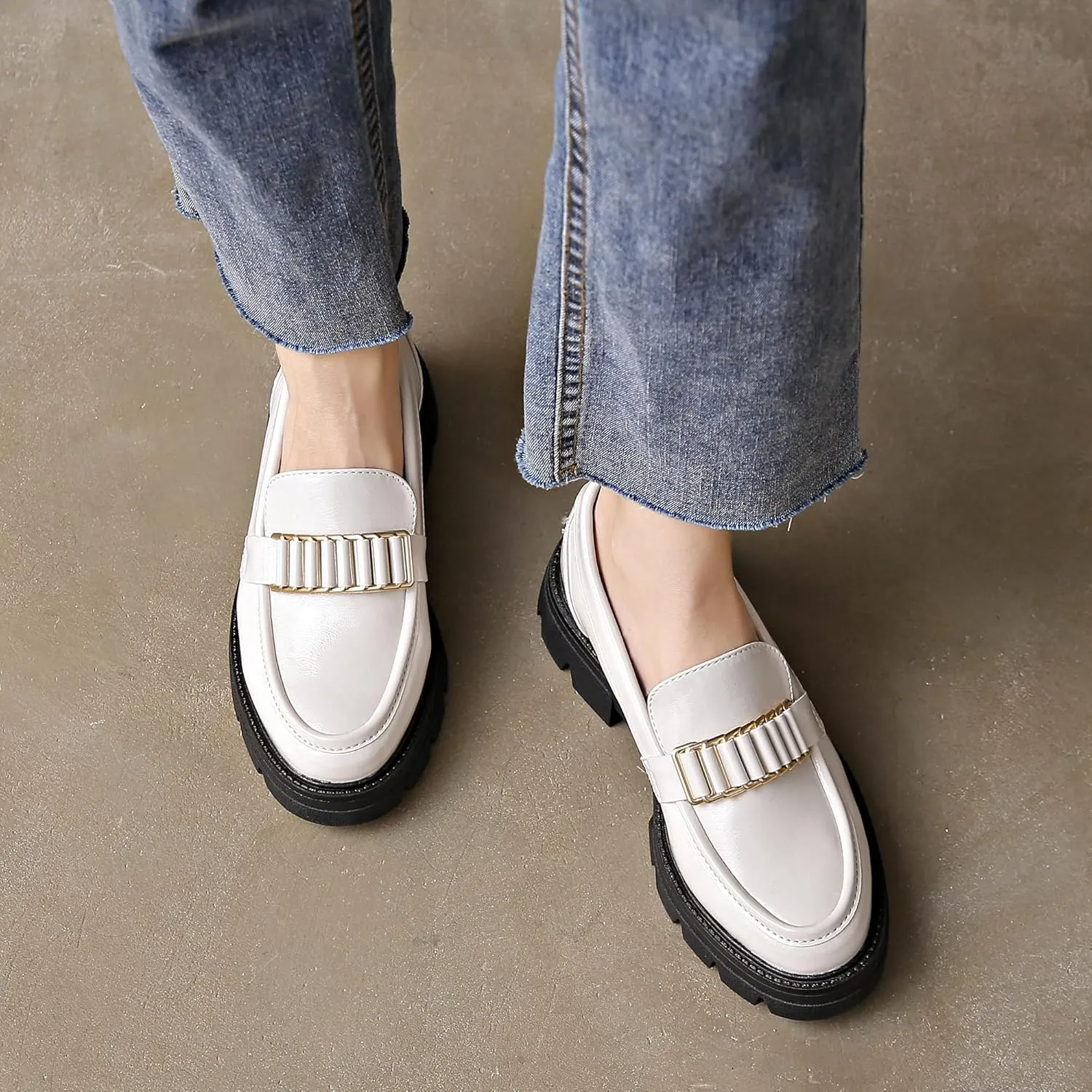 BGSTGUDS Loafers for Women Platform Chunky Loafers Womens Work Shoes