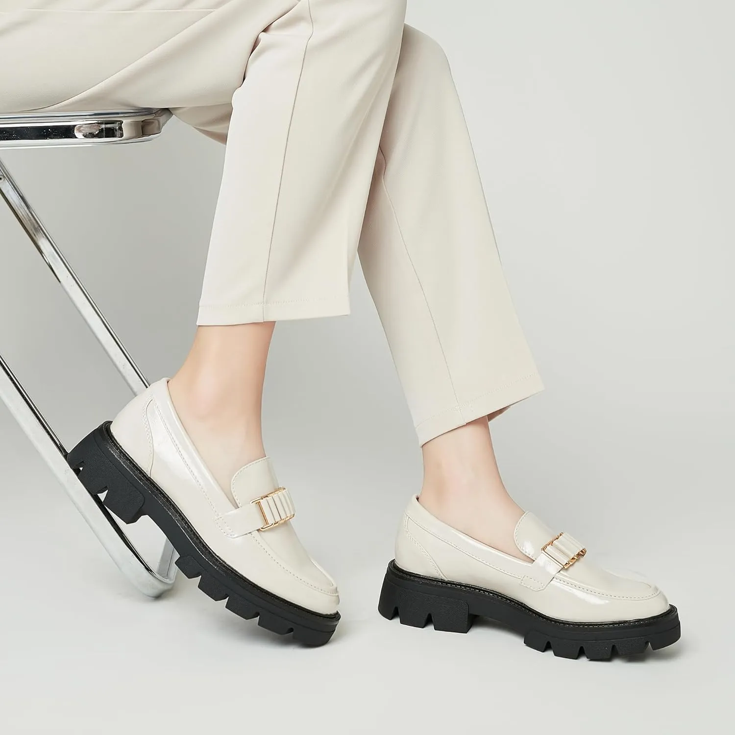 BGSTGUDS Loafers for Women Platform Chunky Loafers Womens Work Shoes