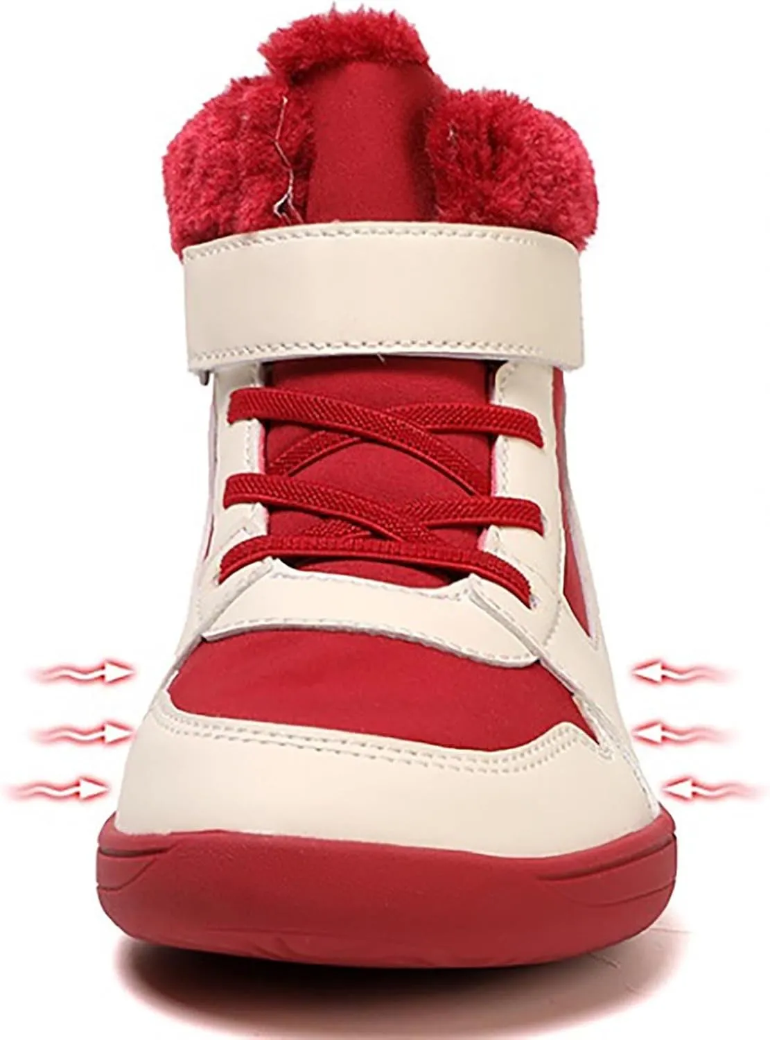 Big Kids Barefoot F𝐮r Lined Boots Boys Girls Black Running Snow Fleece Boots Fuzzy Hiking Walking Flat Shoes
