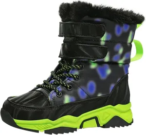 Big Kids Snow Booties Fuzzy Fashion Warm Shoes Childrens Boys Flat Comfy Chunky Sole Boots Open Toe Winter Ski Non Slip
