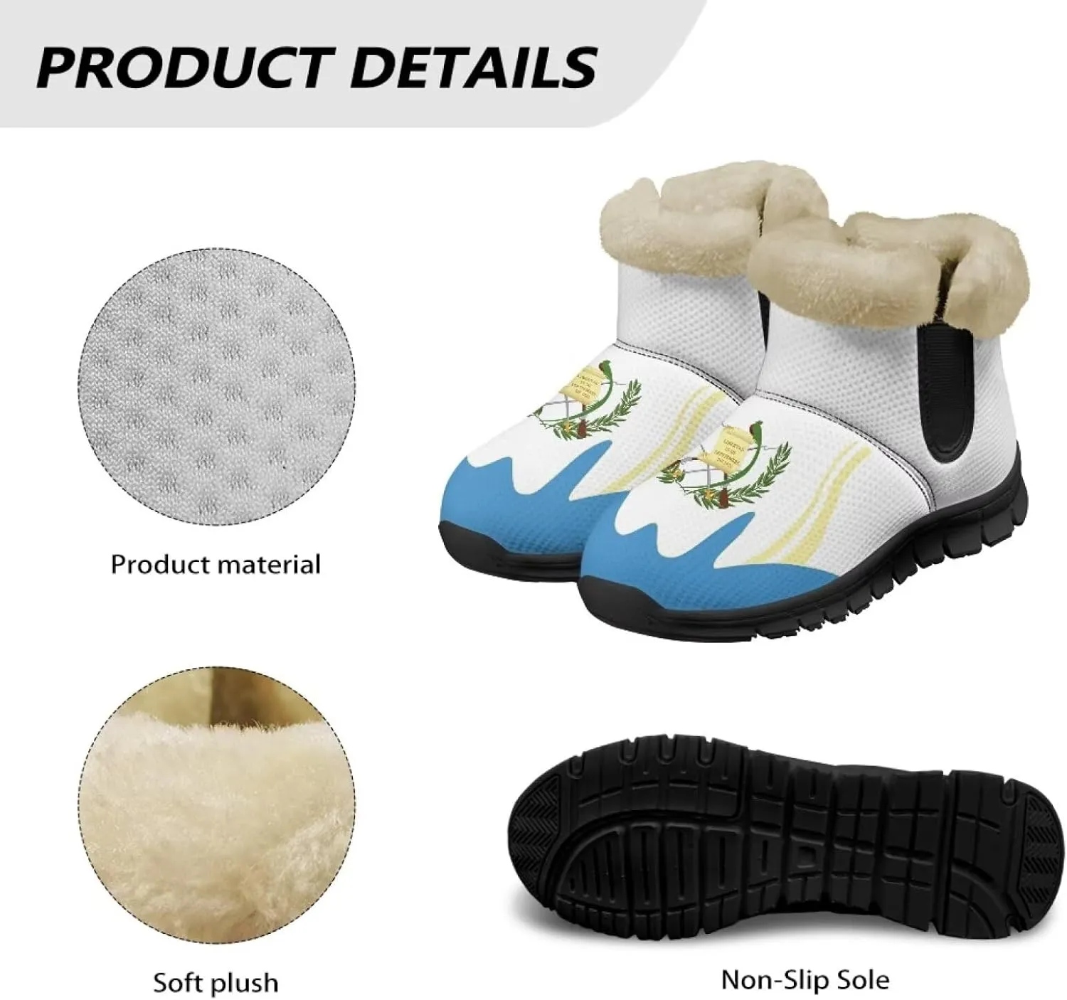 Binienty Winter Snow Boots for Women Warm Cozy Slip on Ankle Boots Outdoor Shoes with Plush Collar
