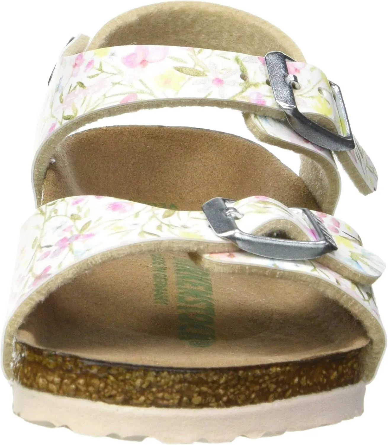 Birkenstock Rio Plain Kids White Watercolor Flower Vegan Infant Strap Sandals