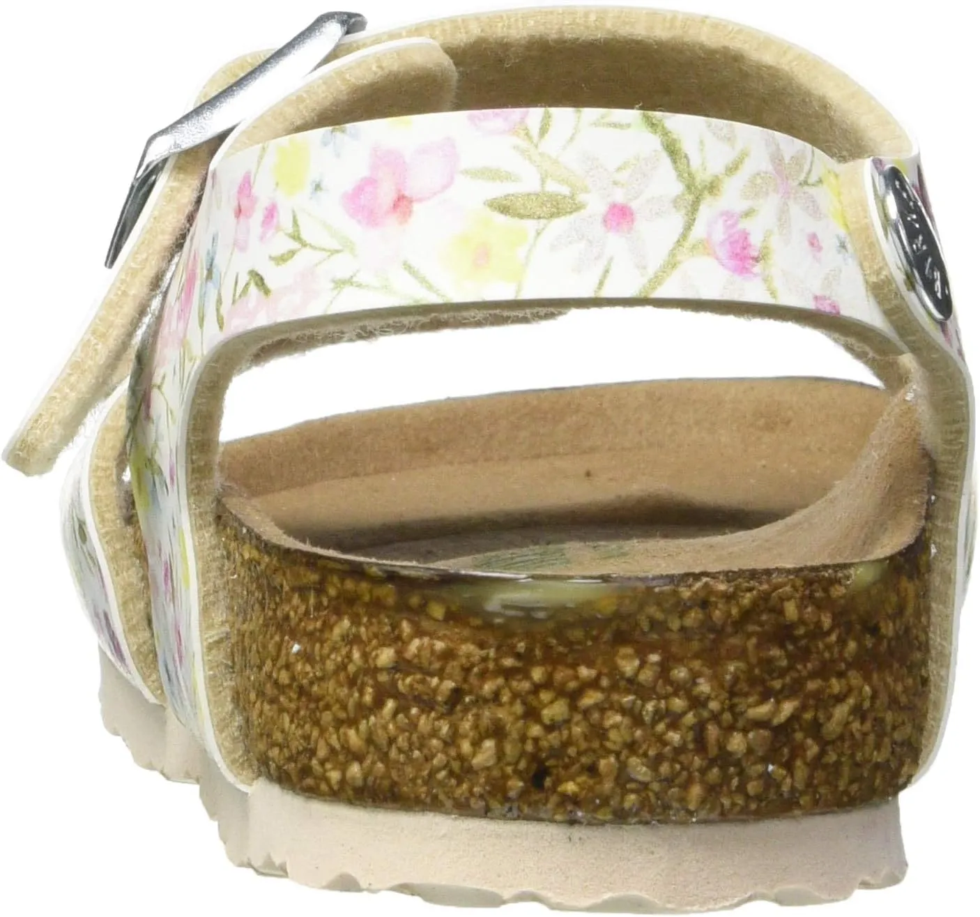 Birkenstock Rio Plain Kids White Watercolor Flower Vegan Infant Strap Sandals