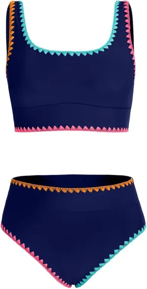 blibean Teen Girls Swimsuits Two Piece Bikini Sets with Chest Pad Size 6-15 Years