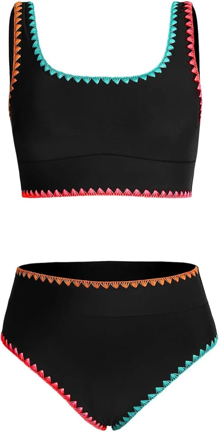 blibean Teen Girls Swimsuits Two Piece Bikini Sets with Chest Pad Size 6-15 Years