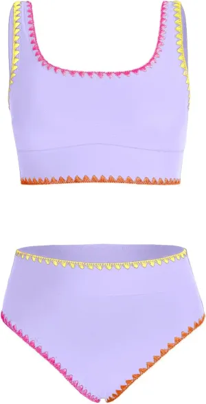 blibean Teen Girls Swimsuits Two Piece Bikini Sets with Chest Pad Size 6-15 Years