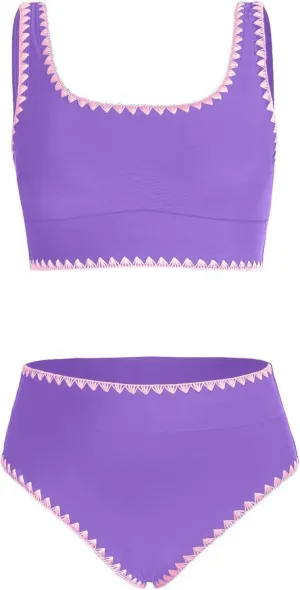 blibean Teen Girls Swimsuits Two Piece Bikini Sets with Chest Pad Size 6-15 Years