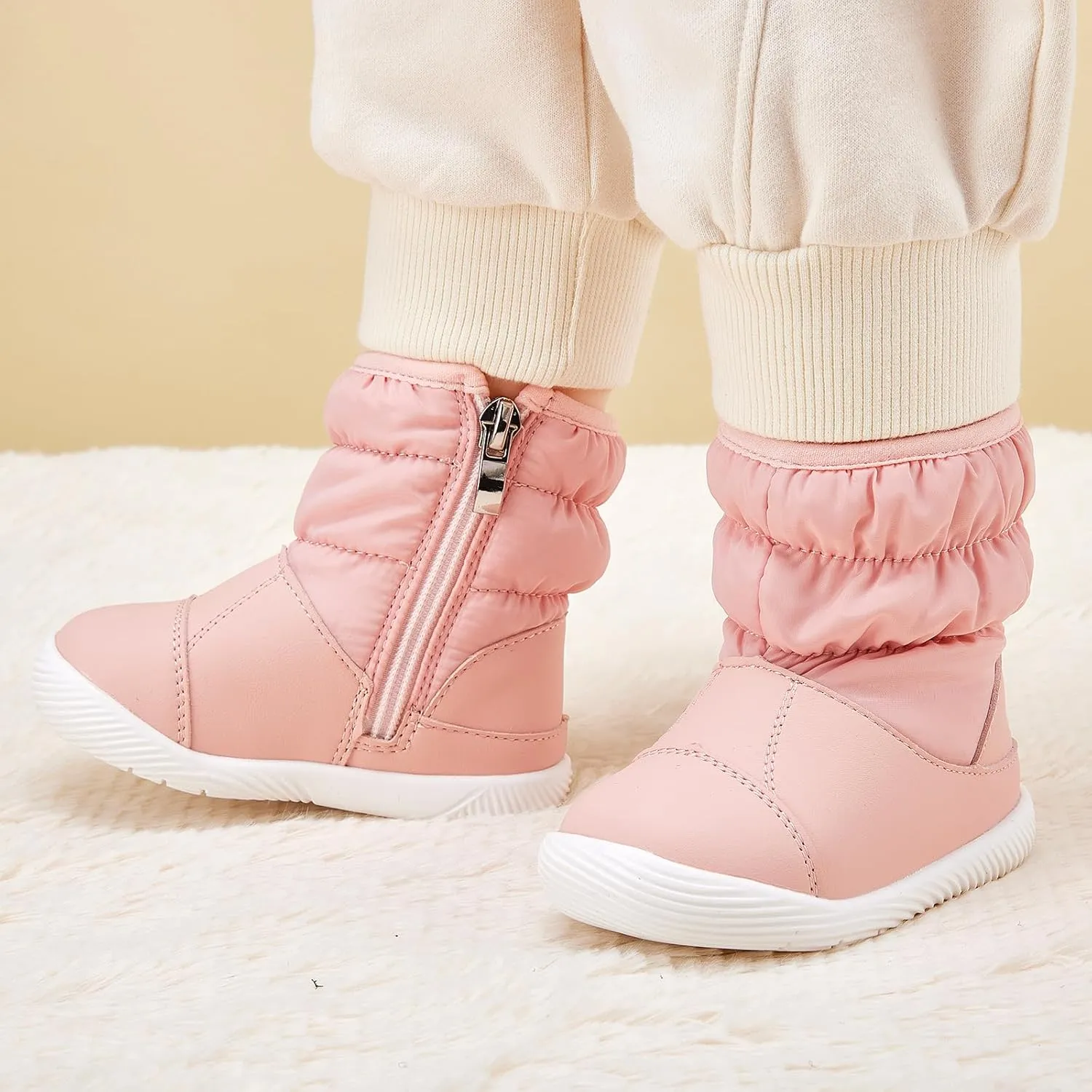 BMCiTYBM Baby Boy Girl Snow Boots Waterproof Winter Warm Booties Nonslip Lightweight Outdoor Shoes for First Walkers 6 9 12 18 24 Months(Infant/Toddler)