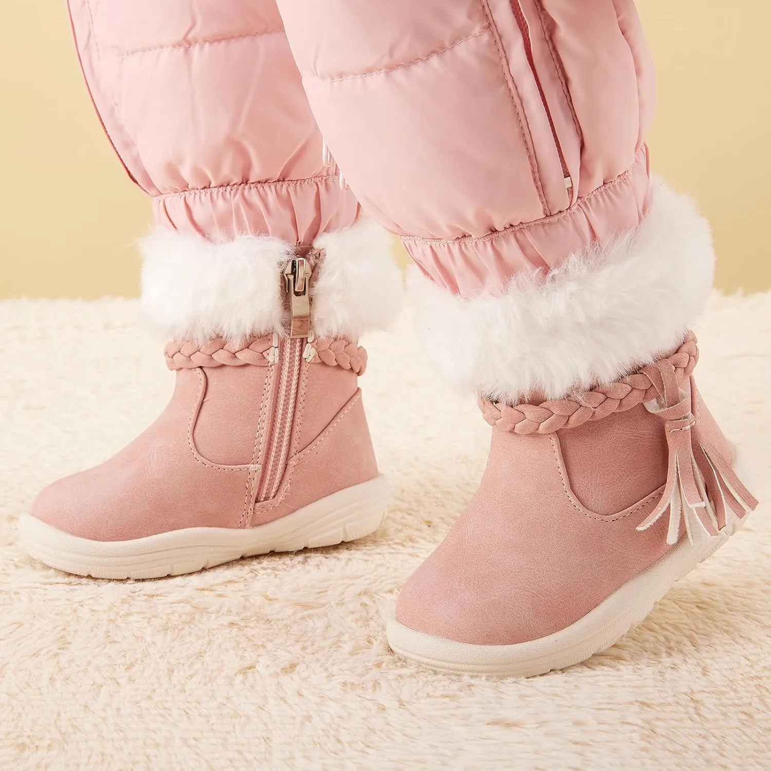 BMCiTYBM Baby Snow Boots Infant Boy Girl Winter Boots Nonslip Lightweight Outdoor Warm Shoes for Cold Weather 6 9 12 18 24 Months(Infant/Toddler)