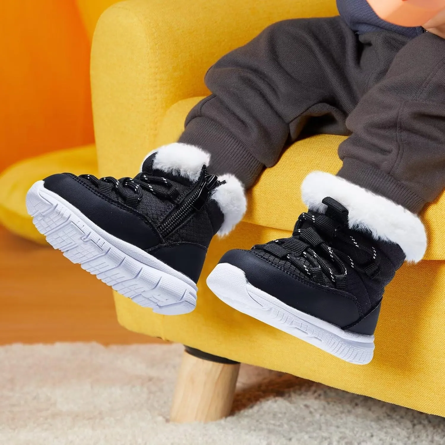 BMCiTYBM Girls Boys Snow Boots Warm Winter Fur Lined Baby Shoes (Infant/Toddler/Little Kid)