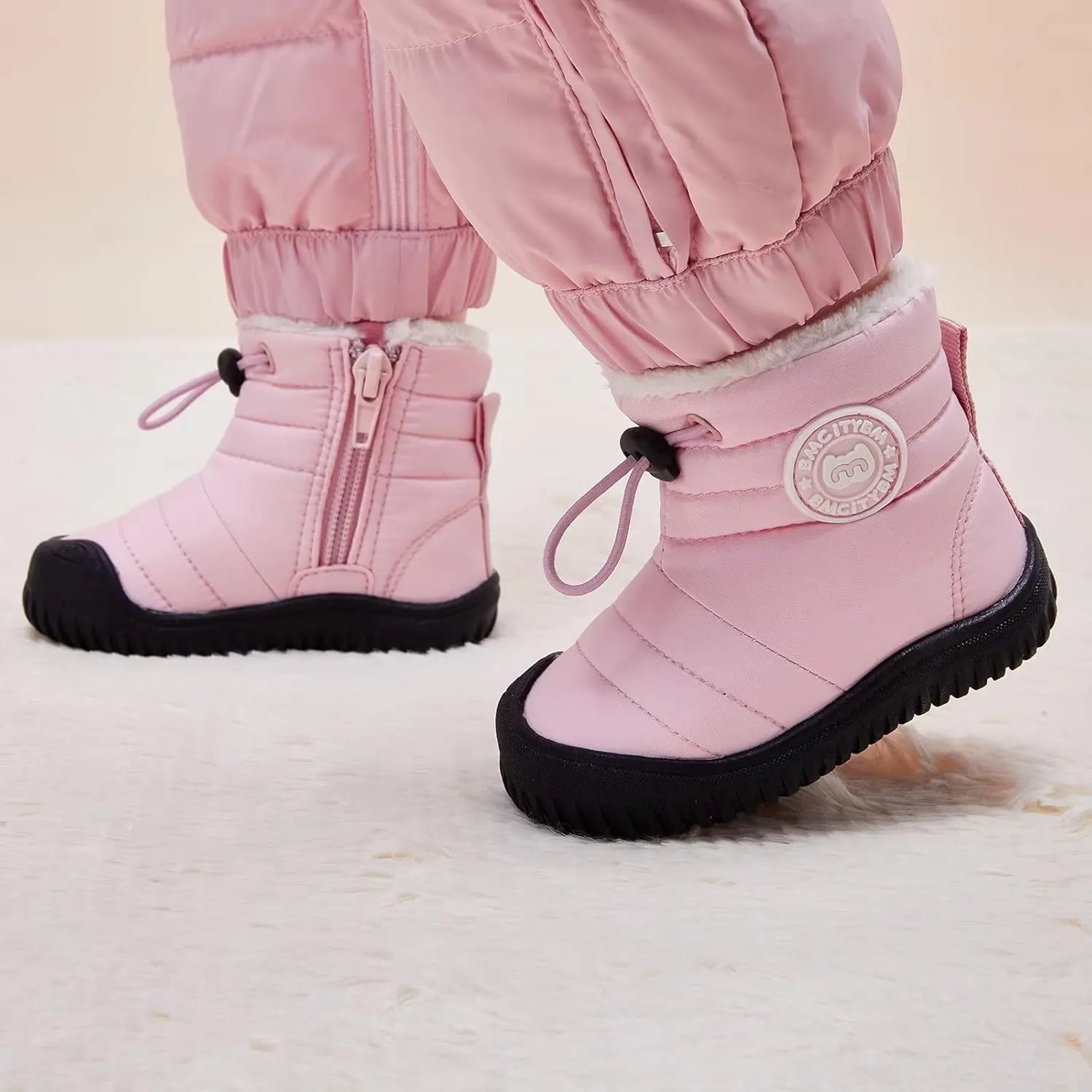 BMCiTYBM Toddler Baby Snow Boots Winter Shoes Boys Girls Cold Weather Baby Faux Fur Shoes