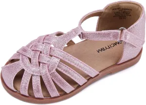 BMCiTYBM Toddler Girls Sandals Closed Toe Princess Flat Shoes Summer Glitter Dressy Sandals