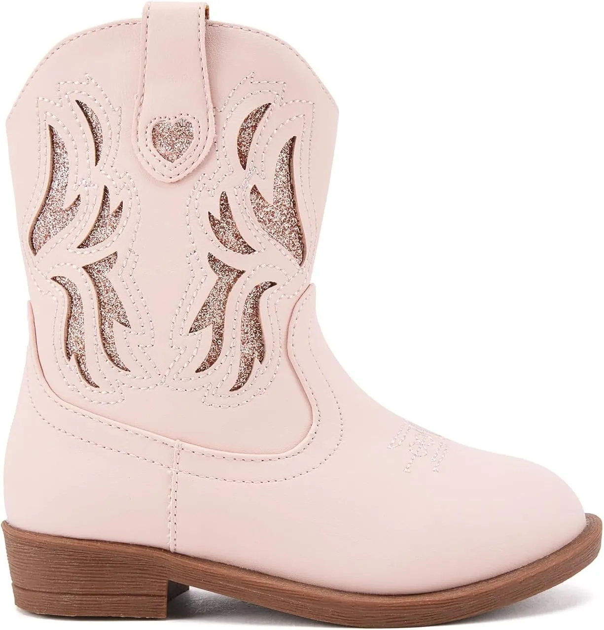 BMCiTYBM Toddler Little Girls Cowboy Cowgirl Boots Kids Pointed Toe Western Boots Mid Calf Side Zipper Riding Shoes for All Seasons (Toddler/Little Kid)