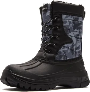 BODATU Boys' Waterproof Winter Snow Boots with Insulation for Cold Weather