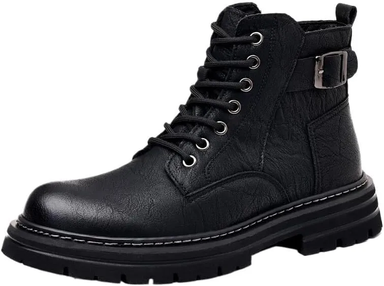 Boots Winter Warm Vintage Men Oxfords Shoes Wild Round Snow Boots Hand Stitching Sneakers Shoes Men's High Top Work Leather Shoes